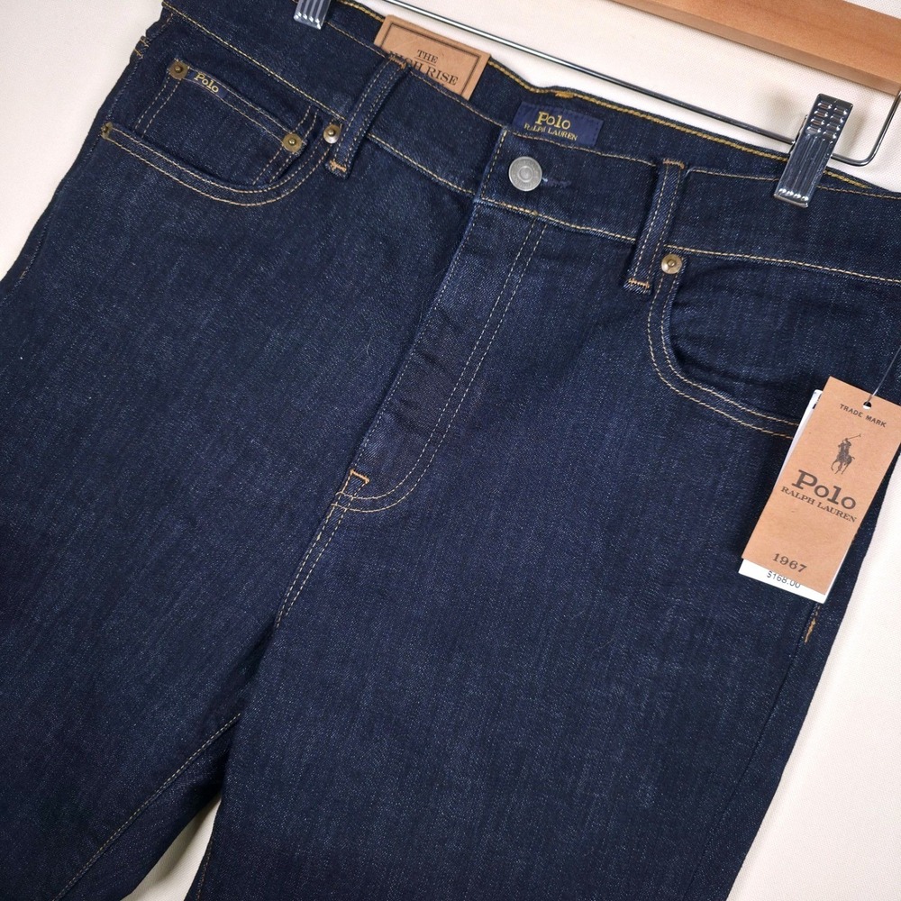 NEW Polo Ralph Lauren High Rise Skinny Jeans Women 31 Dark Blue High Stretch